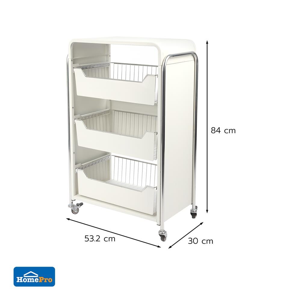 ชั้นวางของ 3 ชั้น มีล้อ KECH RITZY 53.2x30x84 ซม.