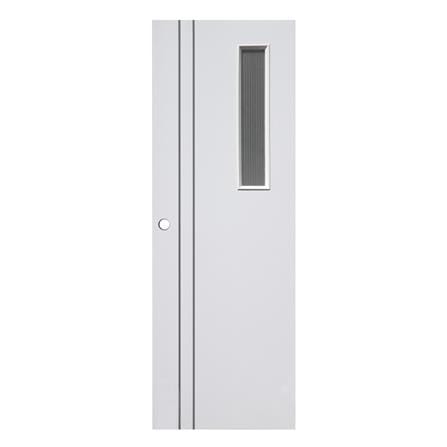 ประตูห้องน้ำ UPVC เจาะลูกบิด ECO-DOOR P2-G แบบเรียบกระจกลอนแก้ว 70x200 ซม. สีขาว_0