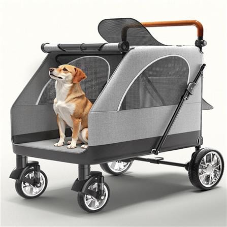รถเข็นสัตว์เลี้ยง DPETT TORY1 สีเทา_3