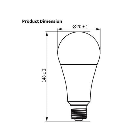 หลอด LED TOSHIBA A70 PREMIUM 13 วัตต์ COOL WHITE E27_1