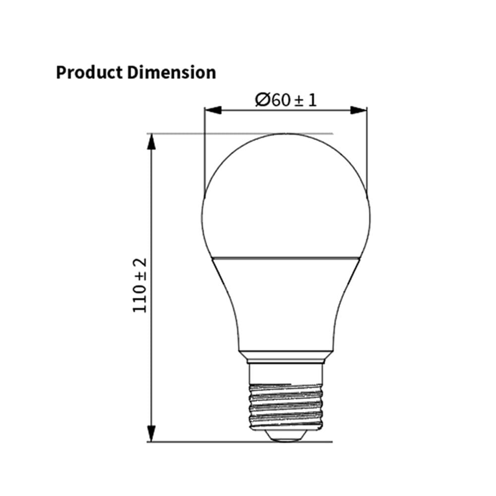 หลอด LED TOSHIBA A70 PREMIUM 8 วัตต์ DAYLIGHT E27