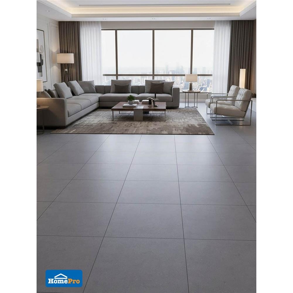 กระเบื้องพื้น 60x60 ซม. TARA ไลน์เนอร์ ลาวา เทาเข้ม A 1.44 ตร.ม.