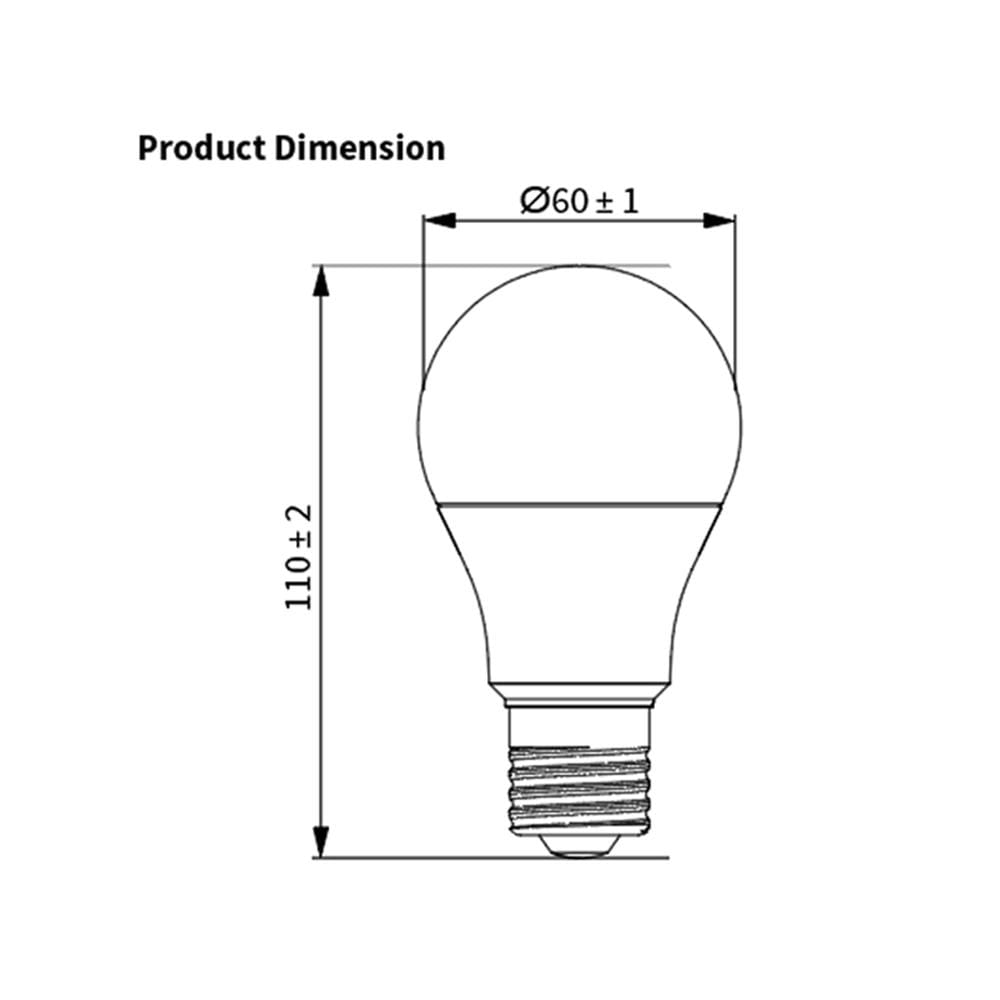 หลอด LED TOSHIBA A60 PREMIUM 8 วัตต์ WARM WHITE E27