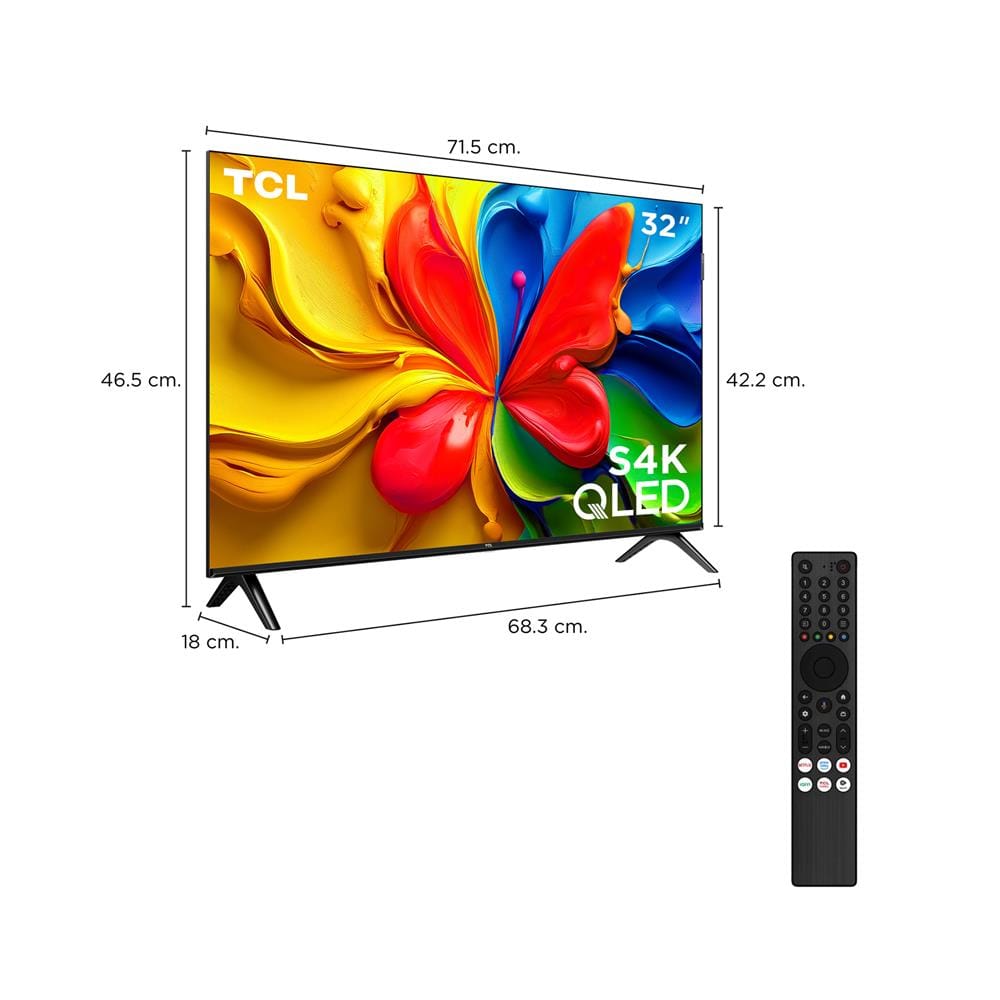ทีวีคิวแอลอีดี 32 นิ้ว TCL (FULL HD, QLED, GOOGLE TV) 32S4K