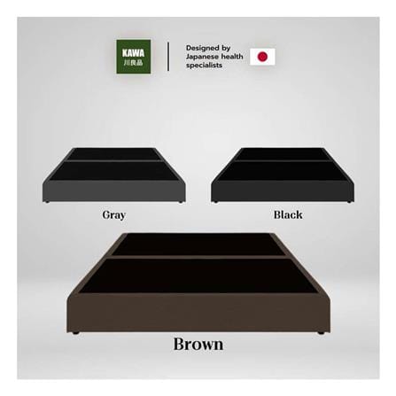 ที่นอนสปริง 5 ฟุต KAWA รุ่น OITA SHI+JUNKO พร้อมฐานเตียง JUNKO สีน้ำตาล_5