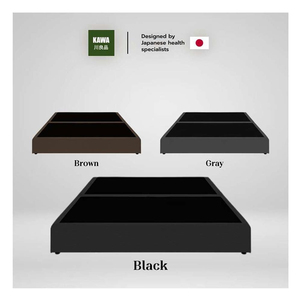 ที่นอนสปริง 3.5 ฟุต KAWA รุ่น OITA SHI+JUNKO พร้อมฐานเตียง JUNKO สีดำ