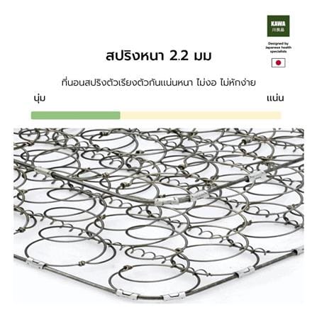 ที่นอนสปริง 3.5 ฟุต KAWA รุ่น OITA SHI+JUNKO พร้อมฐานเตียง JUNKO สีดำ_4