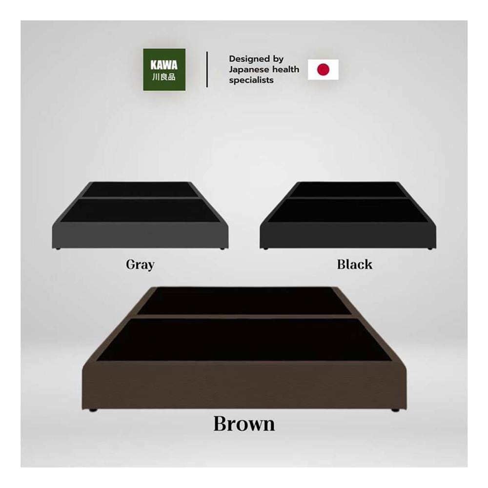 ที่นอนสปริง 3.5 ฟุต KAWA รุ่น OITA SHI+JUNKO พร้อมฐานเตียง JUNKO สีน้ำตาล