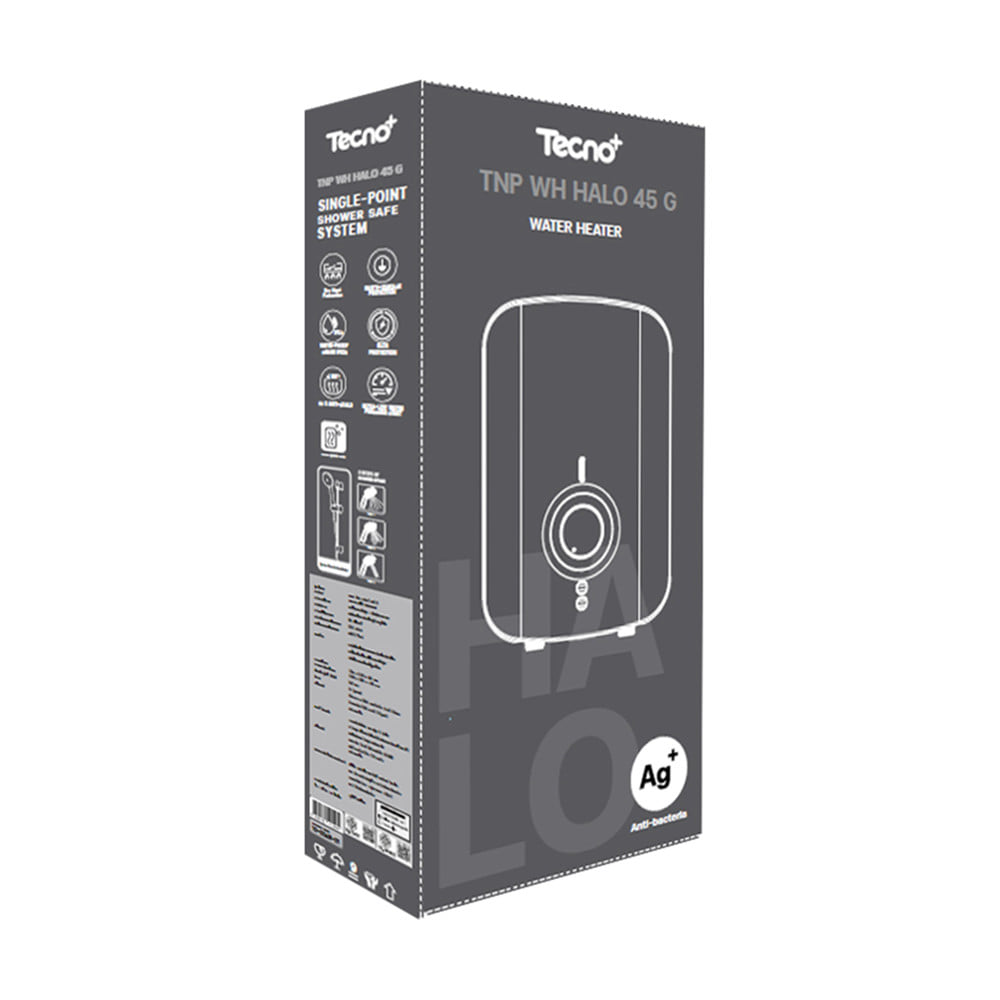 เครื่องทำน้ำอุ่น TECNOPLUS HALO 4500 วัตต์ สีดำ