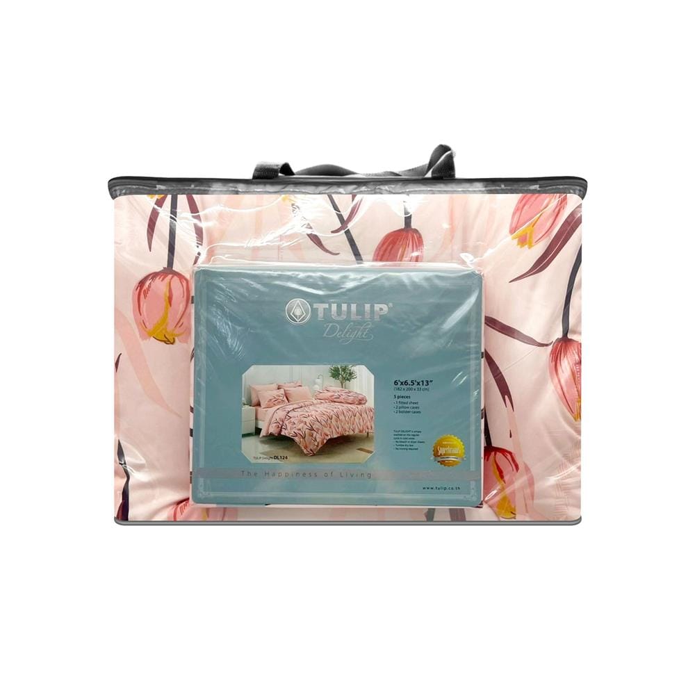 ชุดผ้าปูที่นอน 6 ฟุต (ชุด 6 ชิ้น) TULIP DELIGHT 60204-DL124