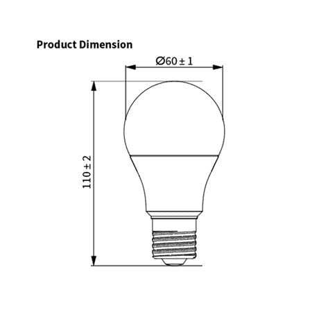 หลอด LED TOSHIBA A60 LOW THDI 8 วัตต์ DAYLIGHT E27_1