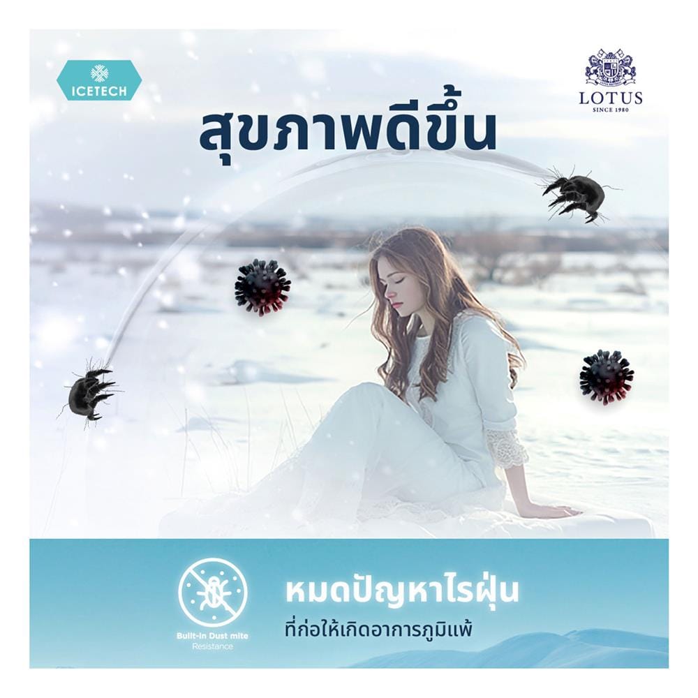 ผ้ารองกันเปื้อน TWIN SIZE LOTUS ICETECH สี WHITE