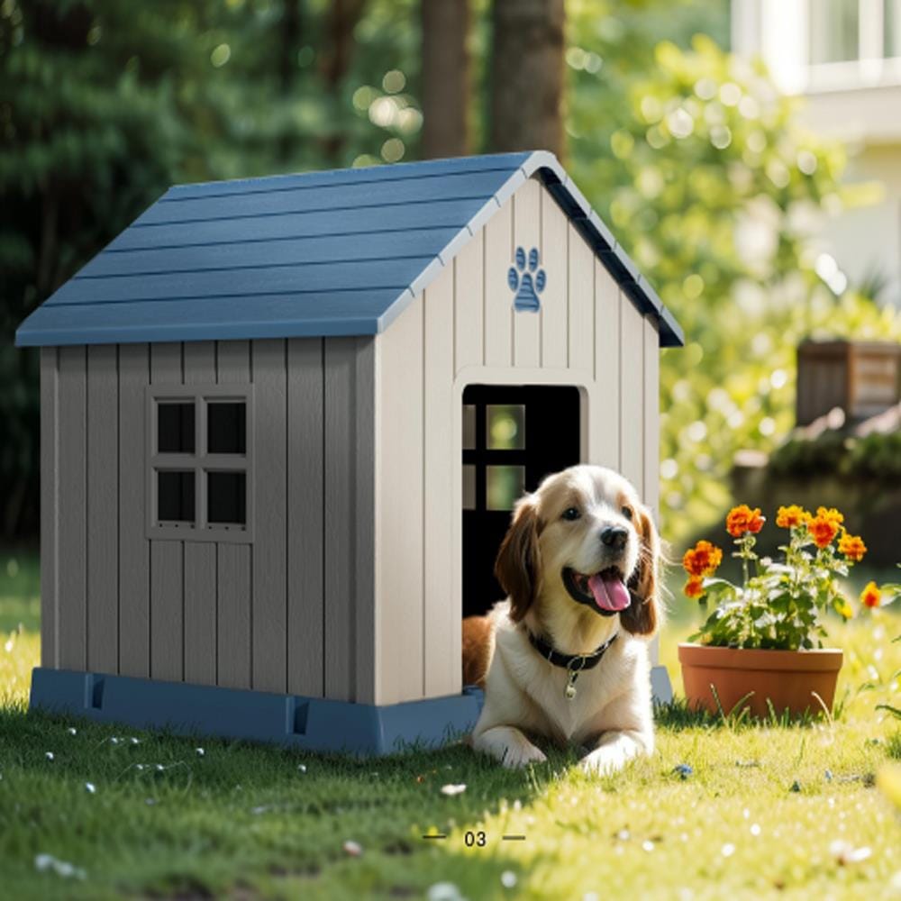 บ้านสัตว์เลี้ยง DPETT HOMEY HOUSE สีเทา-ฟ้า