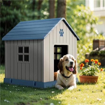 บ้านสัตว์เลี้ยง DPETT HOMEY HOUSE สีเทา-ฟ้า_4
