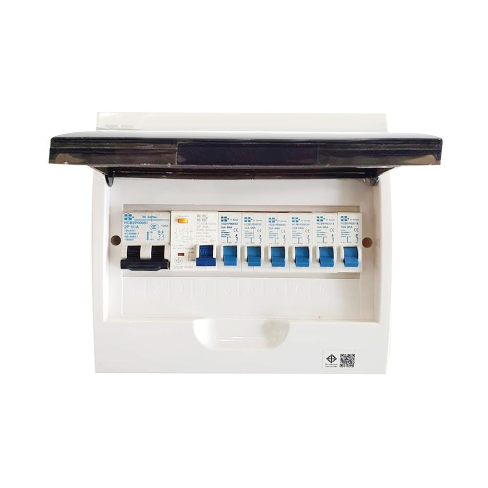 ชุดตู้คอนซูมเมอร์ยูนิต 10 ช่อง พร้อมเมนและกันดูด RCBO 50 แอมป์ HI-TEK