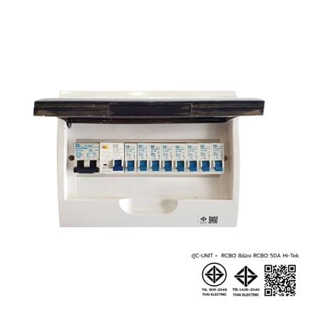 ชุดตู้คอนซูมเมอร์ยูนิต 12 ช่อง พร้อมเมนและกันดูด RCBO 50 แอมป์ HI-TEK_5