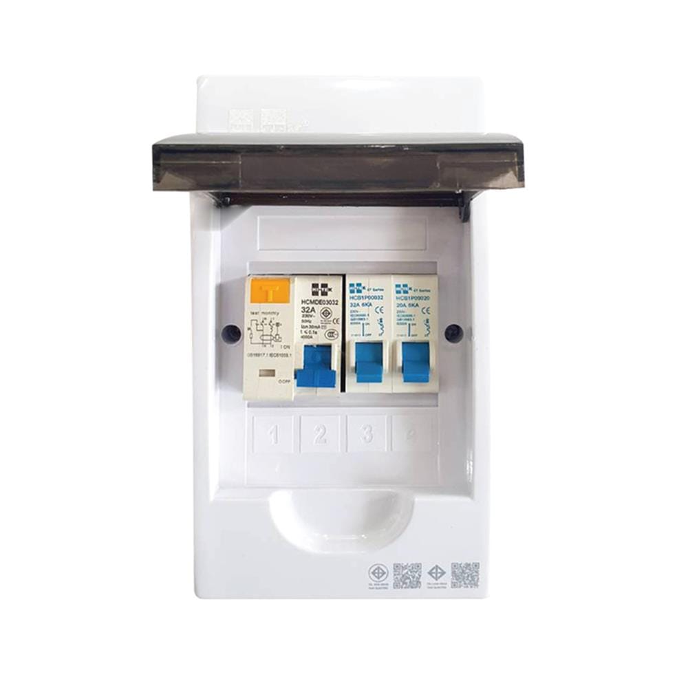 ชุดตู้คอนซูมเมอร์ยูนิต 4 ช่อง พร้อมเมนกันดูด RCBO 32 แอมป์ HI-TEK