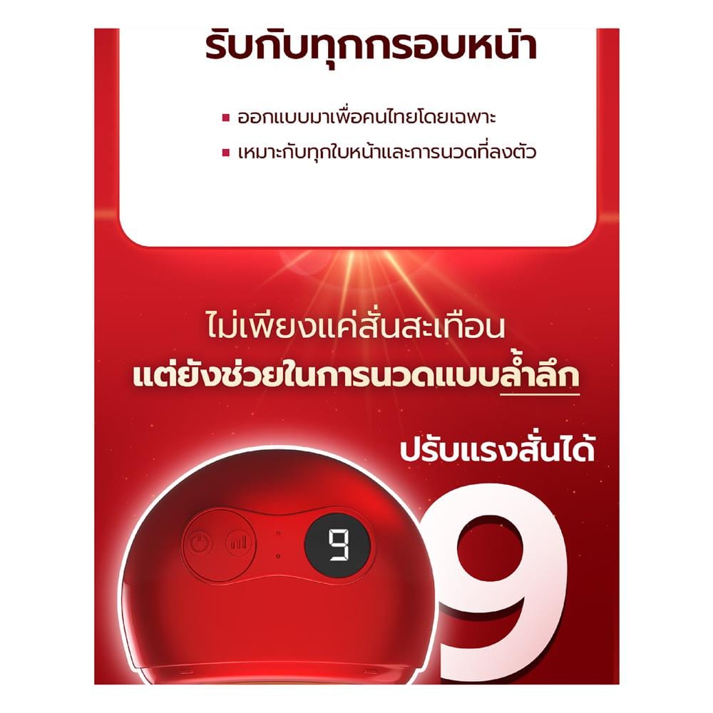 เครื่องนวดกัวซาไฟฟ้า FULICO RUBY WAVE สีแดง