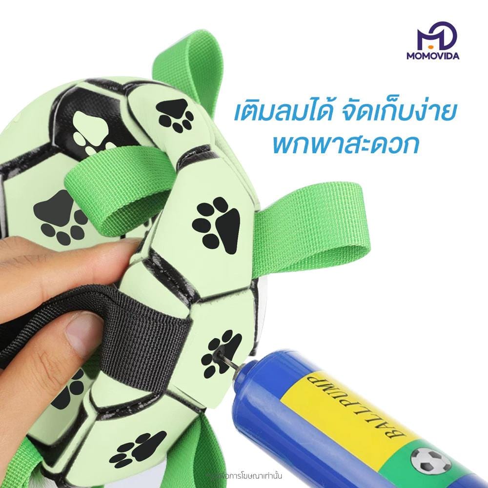 ของเล่นสุนัข MOMOVIDA LUMINOUS FOOTBALL DT-8 สีเขียว
