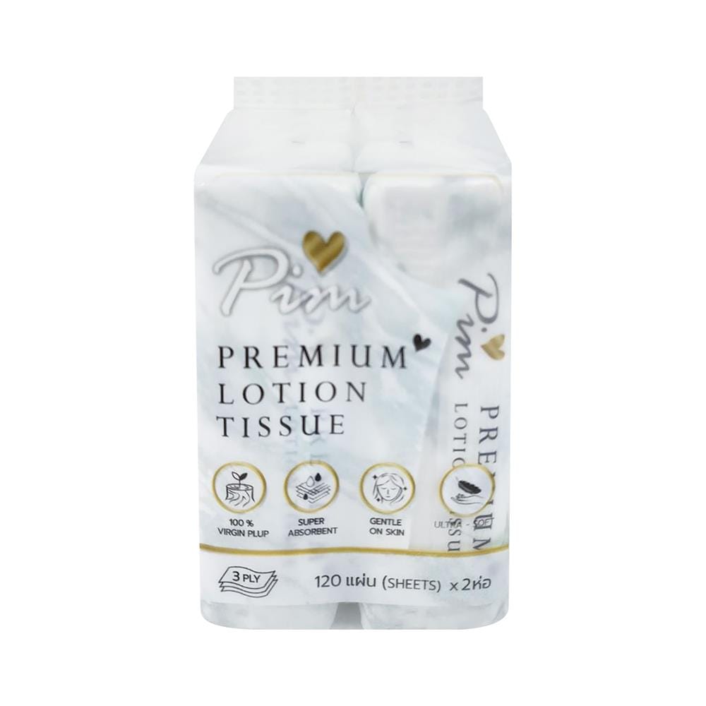 กระดาษเช็ดหน้า PIM PREMIUM 120 แผ่น (แพ็ก 2 ชิ้น)