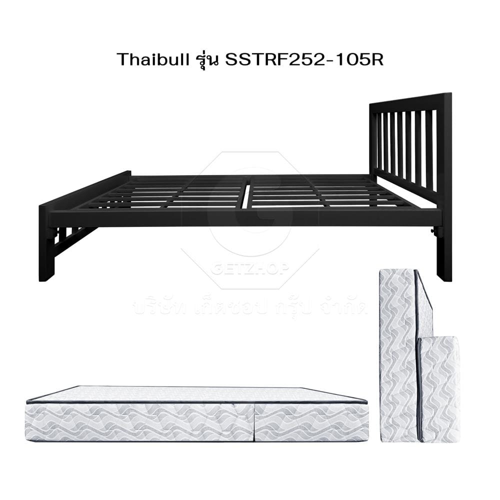 เตียงเหล็ก 3.5 ฟุต THAIBULL SSTRF252-105R สีดำ