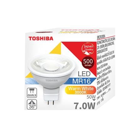 หลอด LED TOSHIBA MR16 3000K 12V 36D 7 วัตต์ WARM WHITE GU5.3_1