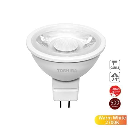 หลอด LED TOSHIBA MR16 2700K 12V 36D 7 วัตต์ WARM WHITE GU5.3_0
