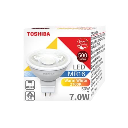 หลอด LED TOSHIBA MR16 2700K 12V 36D 7 วัตต์ WARM WHITE GU5.3_1