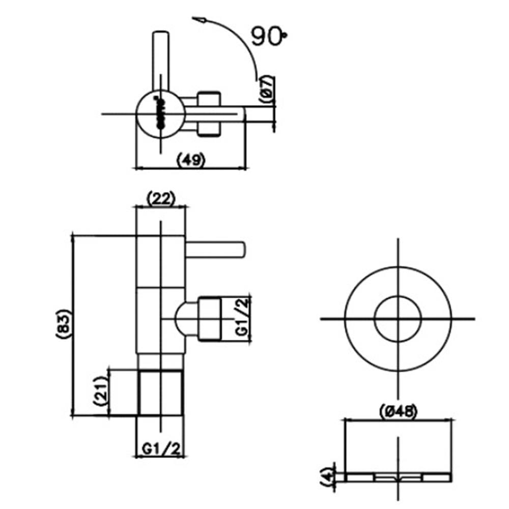 สต๊อปวาล์ว 1 ทาง COTTO CT1701BGR(HM)