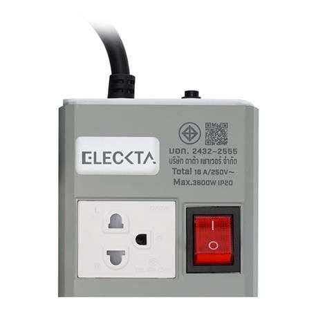รางปลั๊กไฟ 3 ช่อง 4 สวิตช์ 1 USB-A 1 TYPE-C ELECKTA ETDU4264GY 16 แอมป์ 3 ม. สีเทา_5
