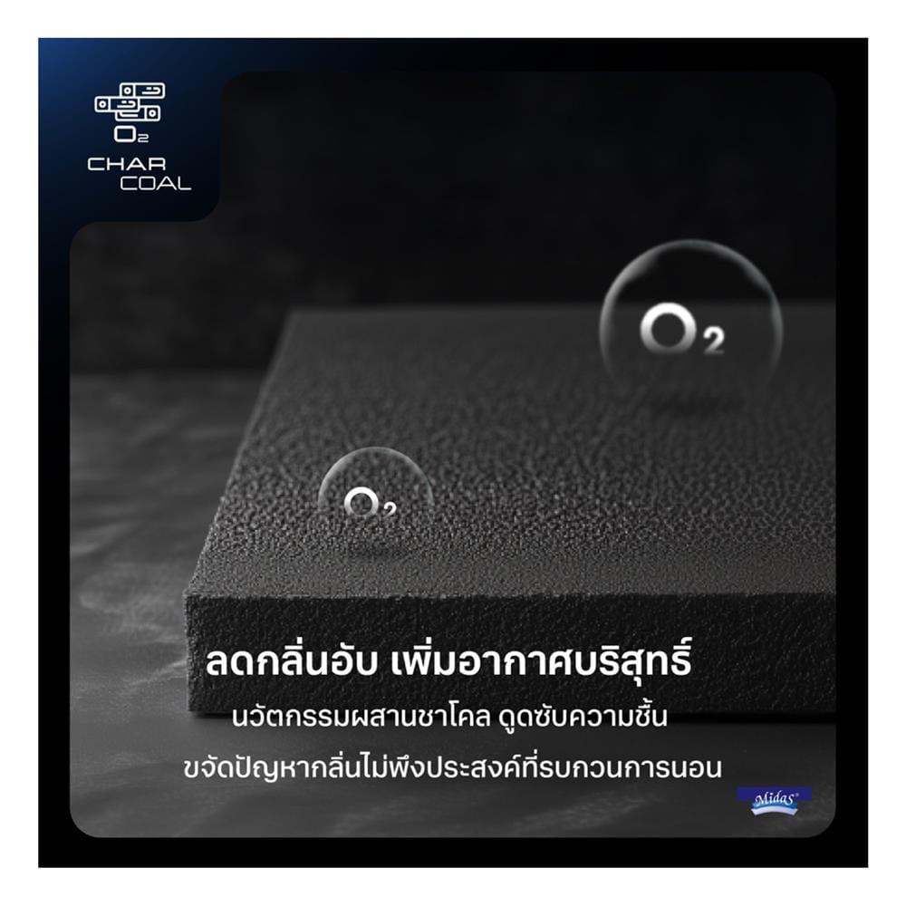 ที่นอนไฮบริด 3.5 ฟุต สุญญากาศ MIDAS รุ่น LUMA COMFY พร้อมหมอนหนุน 1 ใบ