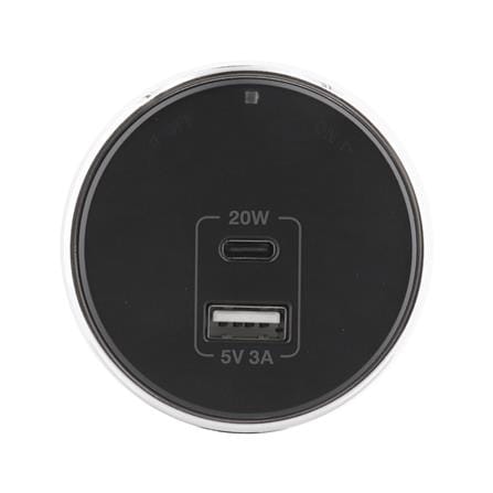 เต้ารับไร้สาย TOSHINO USB TYPE A/C SK-PD20WBK 3 แอ...