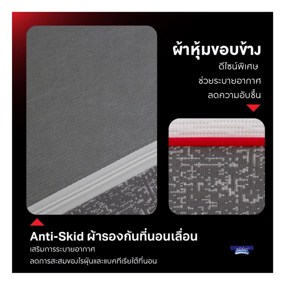 ที่นอนโฟม 5 ฟุต สุญญากาศ MIDAS รุ่น LUMA ULTRA พร้อมหมอนหนุน 2 ใบ