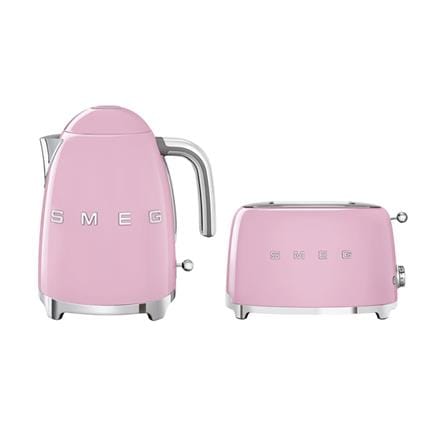 ชุดเซ็ตกาต้มน้ำและเครื่องปิ้งขนมปัง SMEG KLF03PKEU+TSF01PKEU สีชมพู