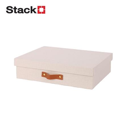 กล่องผ้า 1 ชั้น STACKO COZY 33x25.5x8.5 ซม. สีเบจ_0
