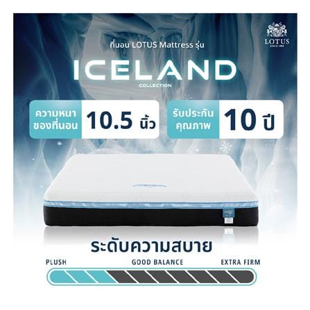 ที่นอนไฮบริด 5 ฟุต LOTUS รุ่น ICELAND พร้อมหมอนหนุน 2 ใบ_13