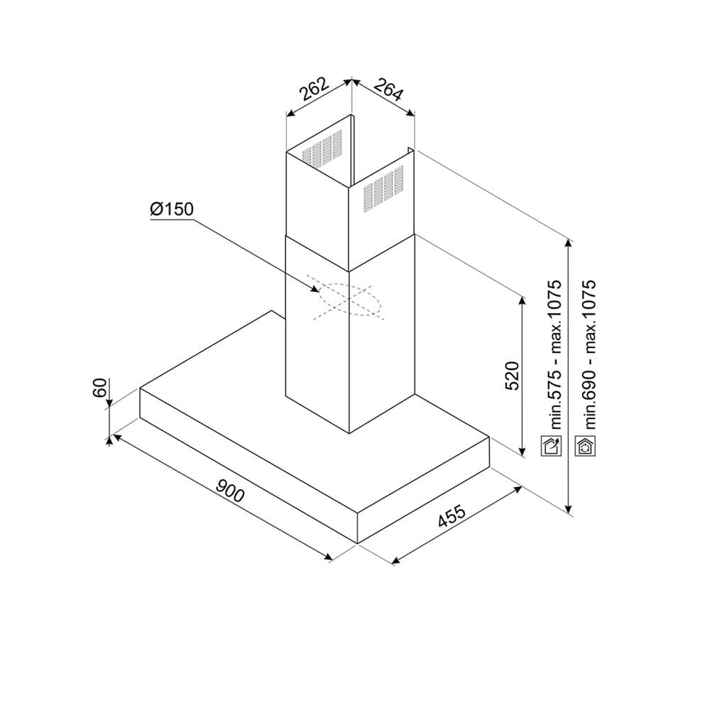 เตาฝัง+เครื่องดูดควัน SMEG SI1M7643B+KBT9L4VN