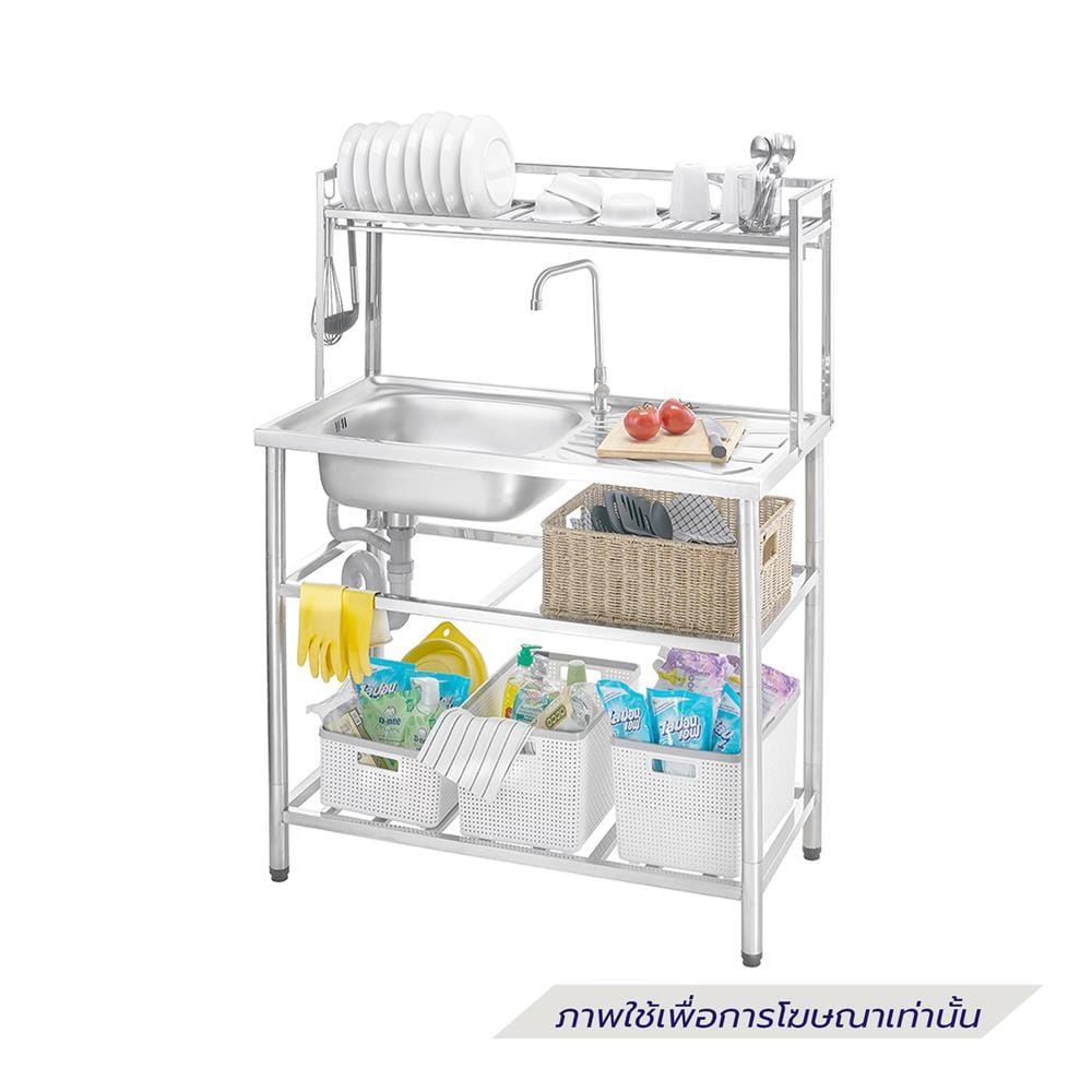 ซิงค์ขาตั้ง 1 หลุม 1 ที่พัก MESTER PSU100 สีเงิน
