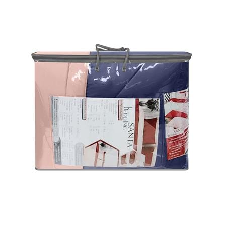 ชุดผ้าปูที่นอน 6 ฟุต (ชุด 6 ชิ้น) SANTA BEDDING สี PINK/NAVY BLUE_8