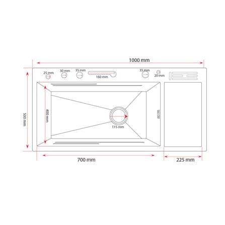 ซิงค์ฝัง 1 หลุม S-FLO NL0055 10050NT สีดำ_4