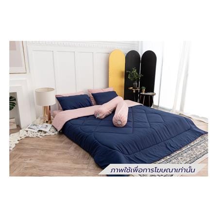 ชุดผ้าปูที่นอน 5 ฟุต (ชุด 6 ชิ้น) SANTA BEDDING สี PINK/NAVY BLUE_0