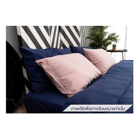 ชุดผ้าปูที่นอน 6 ฟุต (ชุด 6 ชิ้น) SANTA BEDDING สี NAVY BLUE/PINK_2