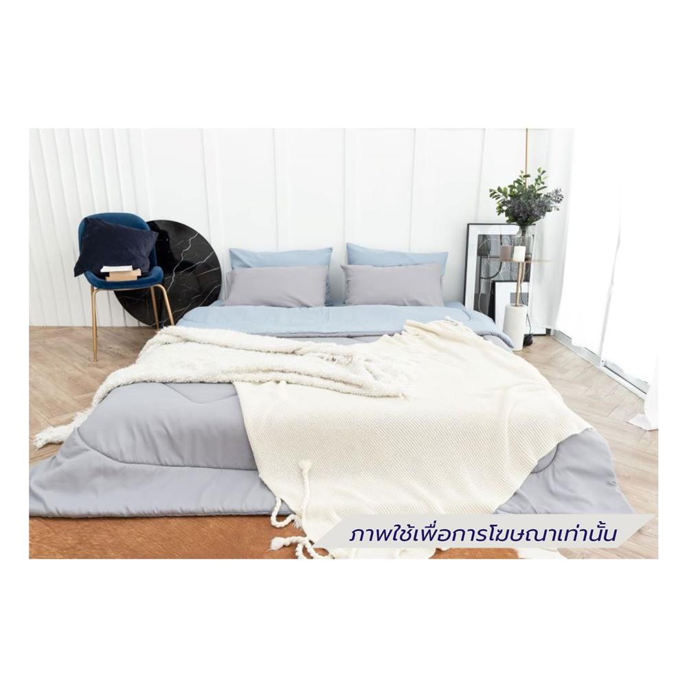 ชุดผ้าปูที่นอน 5 ฟุต (ชุด 6 ชิ้น) SANTA BEDDING สี LIGHT BLUE/LIGHT GREY