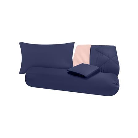 ชุดผ้าปูที่นอน 3.5 ฟุต (ชุด 4 ชิ้น) SANTA BEDDING สี NAVY BLUE/PINK_6