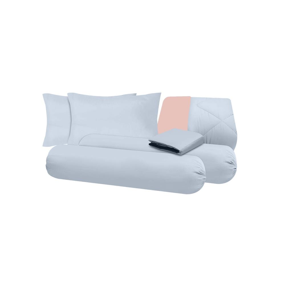 ชุดผ้าปูที่นอน 5 ฟุต (ชุด 6 ชิ้น) SANTA BEDDING สี LIGHT BLUE/PINK