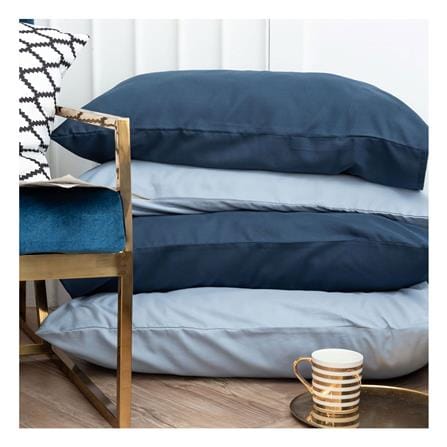 ชุดผ้าปูที่นอน 3.5 ฟุต (ชุด 4 ชิ้น) SANTA BEDDING สี LIGHT BLUE/NAVY BLUE_3