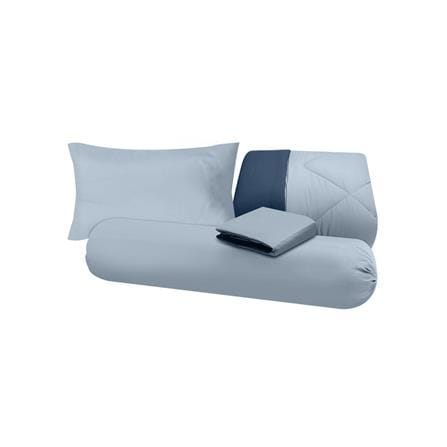 ชุดผ้าปูที่นอน 3.5 ฟุต (ชุด 4 ชิ้น) SANTA BEDDING สี LIGHT BLUE/NAVY BLUE_4