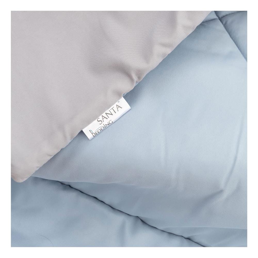 ชุดผ้าปูที่นอน 3.5 ฟุต (ชุด 4 ชิ้น) SANTA BEDDING สี LIGHT GRAY/LIGHT BLUE