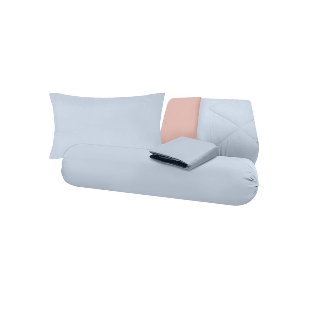 ชุดผ้าปูที่นอน 3.5 ฟุต (ชุด 4 ชิ้น) SANTA BEDDING สี LIGHT BLUE/PINK