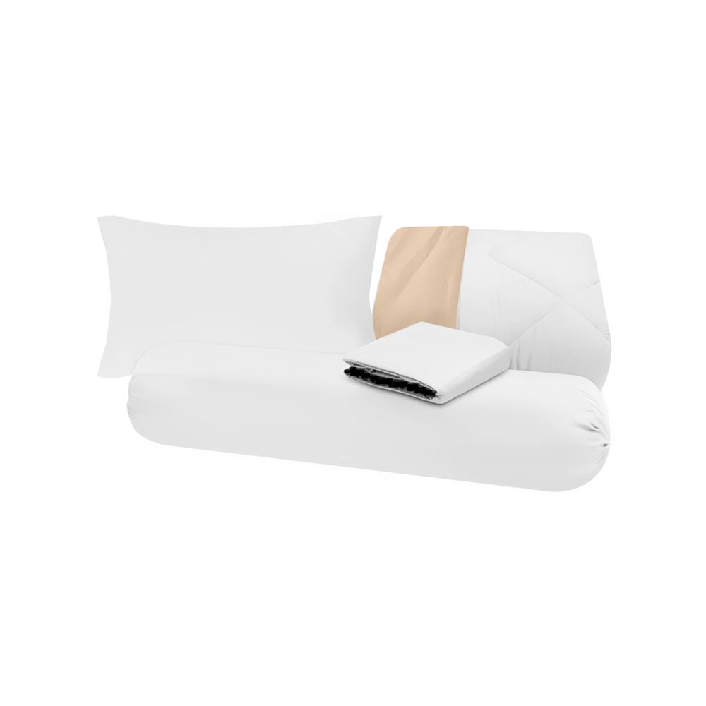ชุดผ้าปูที่นอน 3.5 ฟุต (ชุด 4 ชิ้น) SANTA BEDDING สี WHITE/BROWN